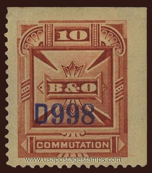 US 1885 Baltimore & Ohio Telegraph Companies 'Commutation' 10c. Barefoot BO9