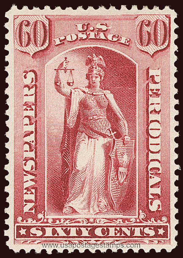 US 1885 Justice 60c. Scott. PR86 Newspaper Stamp