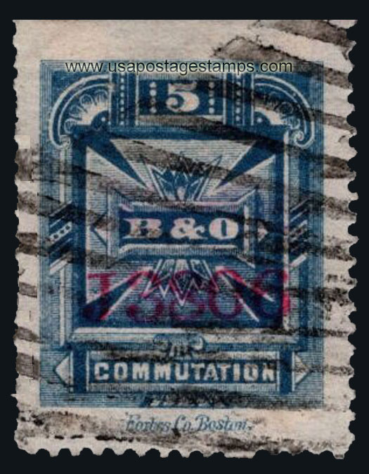 US 1887 Baltimore & Ohio Telegraph Companies 'Commutation' 5c. Scott. 3T18