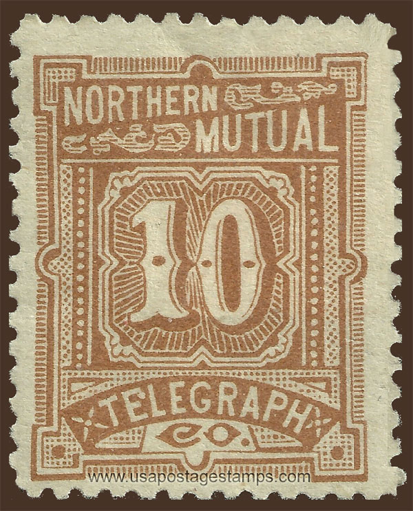 US 1890 Northern Mutual Telegraph Company 'Numeral' 10c. Barefoot NM2R2