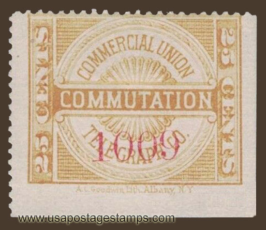 US 1891 Commercial Union Telegraph Company 25c. Scott. 8T1