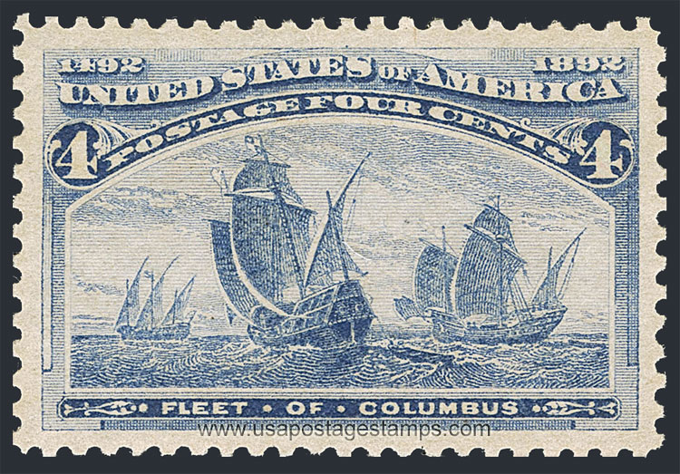 US 1893 Columbian Exposition 'Fleet of Columbus' 4c. Scott. 233