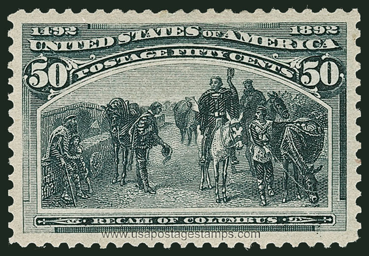 US 1893 Columbian Exposition 'Recall of Columbus' 50c. Scott. 240