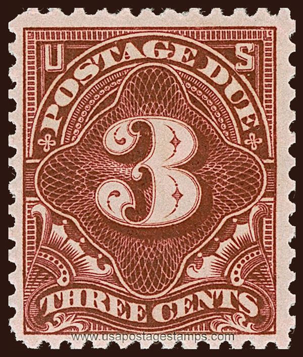 US 1895 Postage Due Stamp 3c. Scott. J33