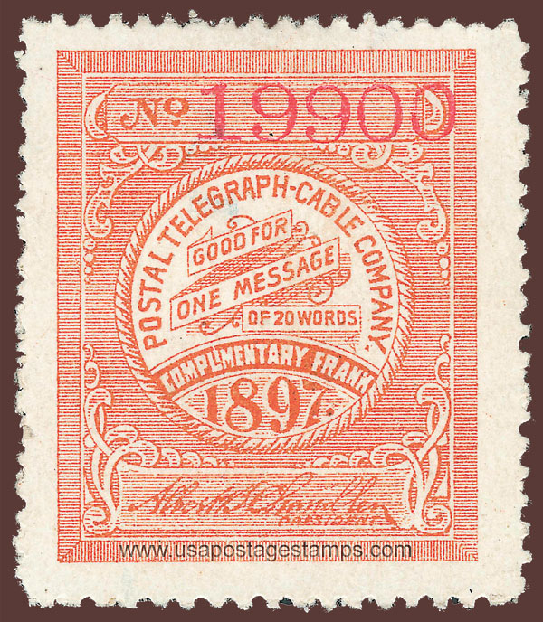 US 1897 Postal Telegraph-Cable Company 'Frank' 0c. Scott. 15T16