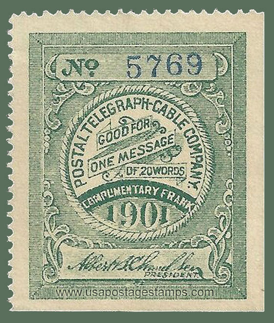 US 1901 Postal Telegraph-Cable Company 'Frank' 0c. Scott. 15T21