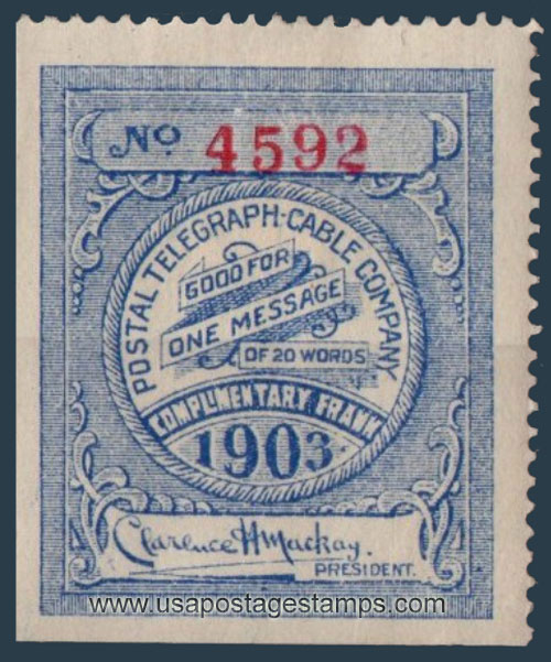 US 1903 Postal Telegraph-Cable Company 'Frank' 0c. Scott. 15T23