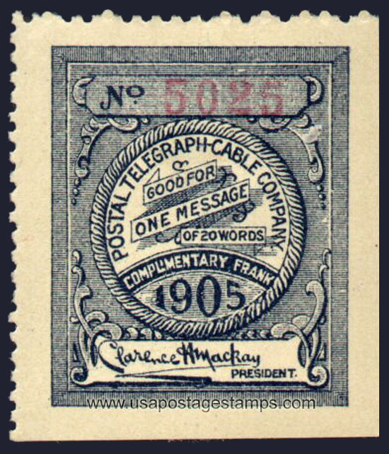 US 1905 Postal Telegraph-Cable Company 'Frank' 0c. Scott. 15T25