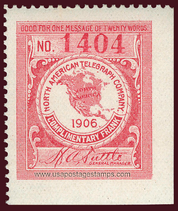 US 1906 North American Telegraph Company 'Frank' 0c. Scott. 10T7