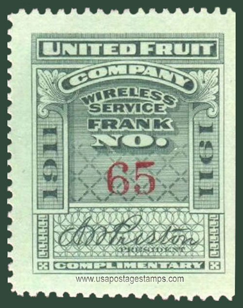 US 1911 United Fruit Company Wireless Service 'Frank' 0c. Barefoot UF2