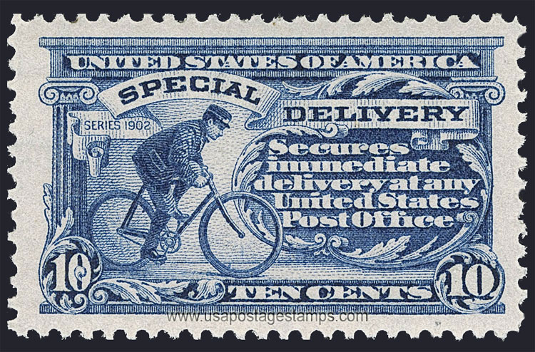 US 1911 Special Postal Delivery - Messenger On Bicycle 10c. Scott. E8
