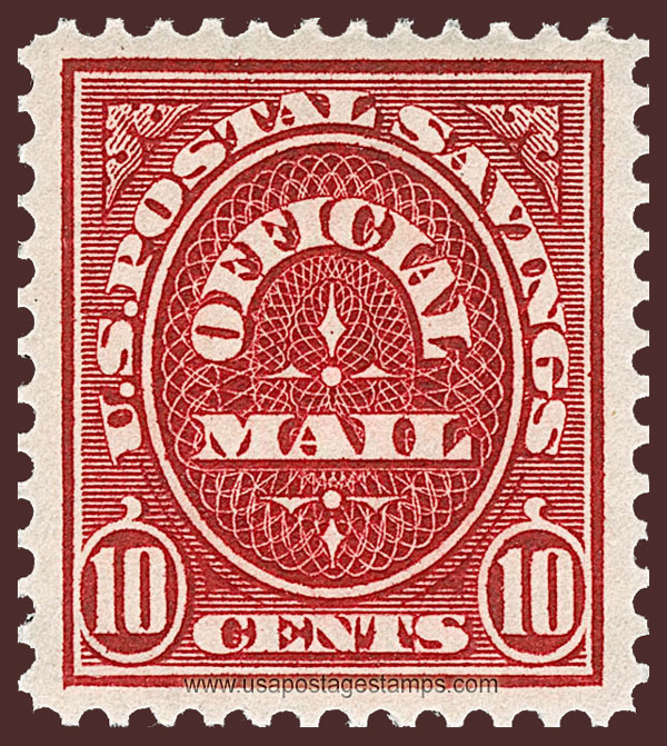 US 1911 Postal Savings Mail 10c. Scott. O126