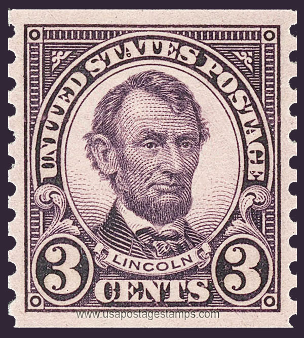 US 1924 Abraham Lincoln (1809-1865) Coil 3c. Scott. 600