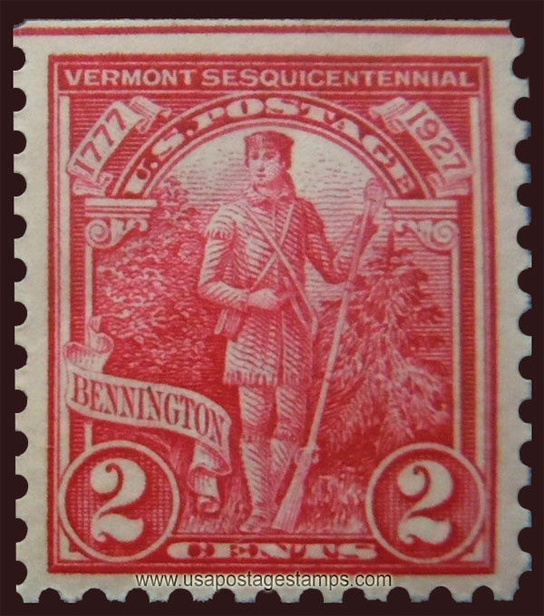 US 1927 Vermont Sesquicentennial Issue 2c. Michel 307Do