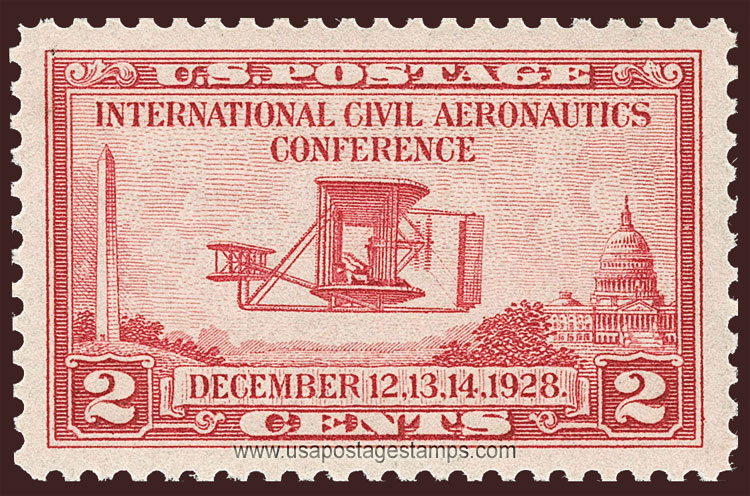 US 1928 Aeronautics Conference 'Wright Flyer' 2c. Scott. 649