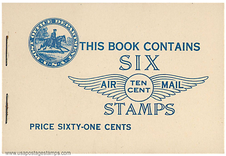 US 1928 Spirit of St. Louis ; Unexploded Booklet 61c. Scott. BKC1