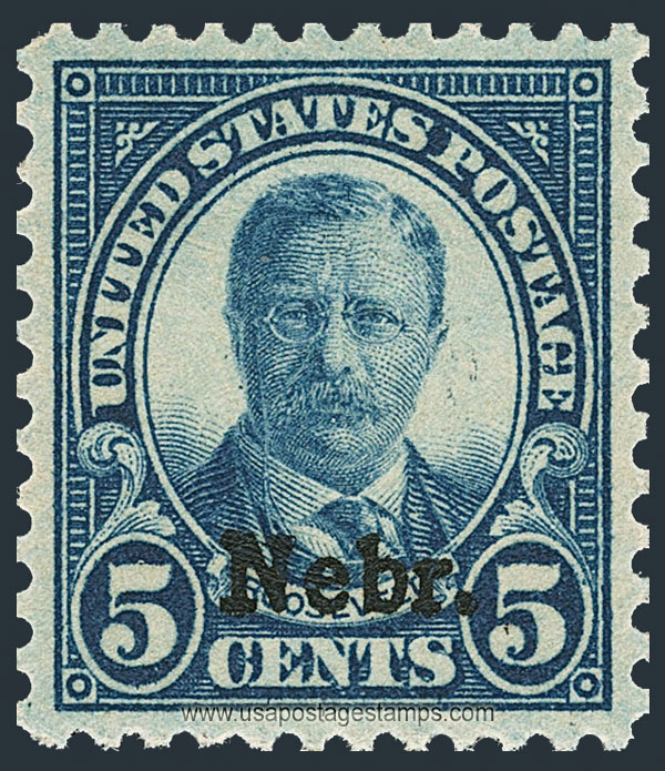 US 1929 Theodore Roosevelt (1858-1919) Ovpt. 'Nebr.' 5c. Scott. 674