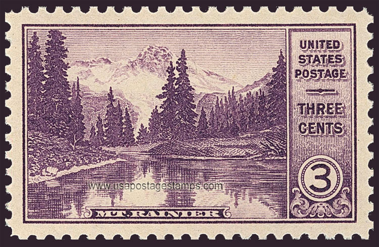 US 1934 Mount Rainier National Park (1899), Washington 3c. Scott. 742