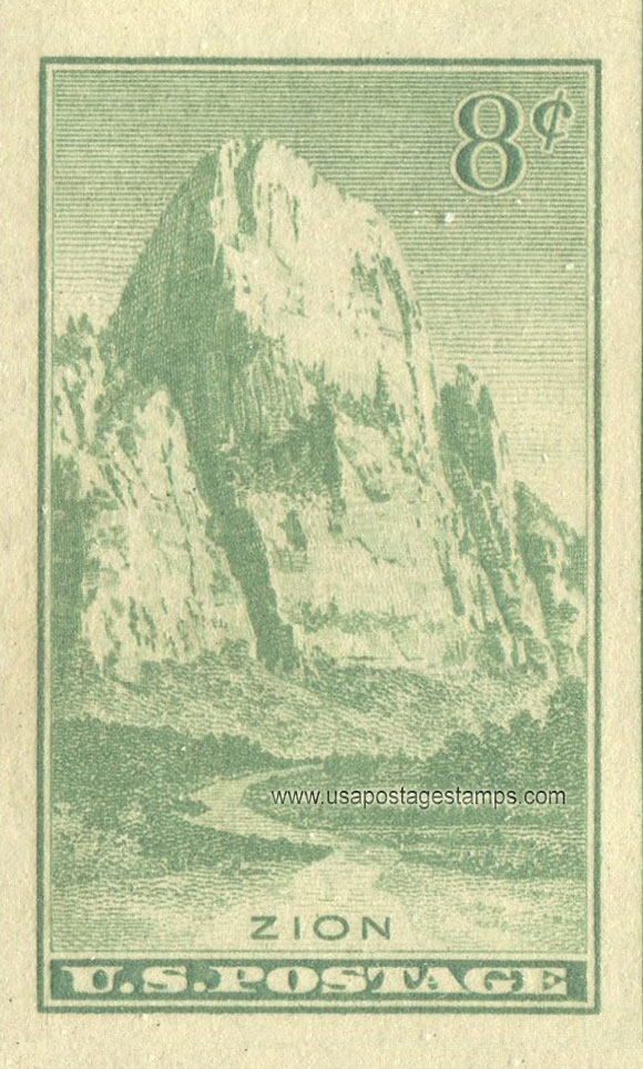 US 1935 Zion National Park, Utah Imperf. 8c. Scott. 763