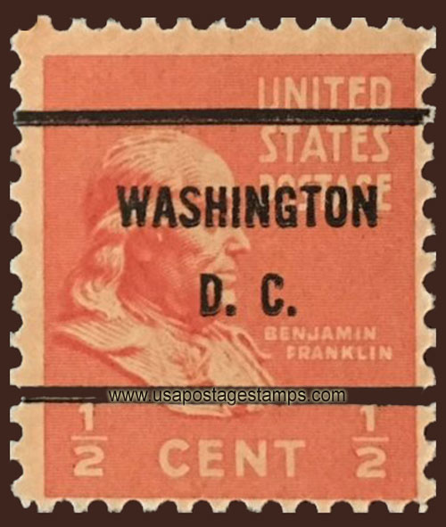 US 1938 Benjamin Franklin (1706-1790) ½c. Michel PR410A