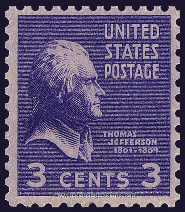 US 1938 Thomas Jefferson (1743-1826) 3c. Scott. 807