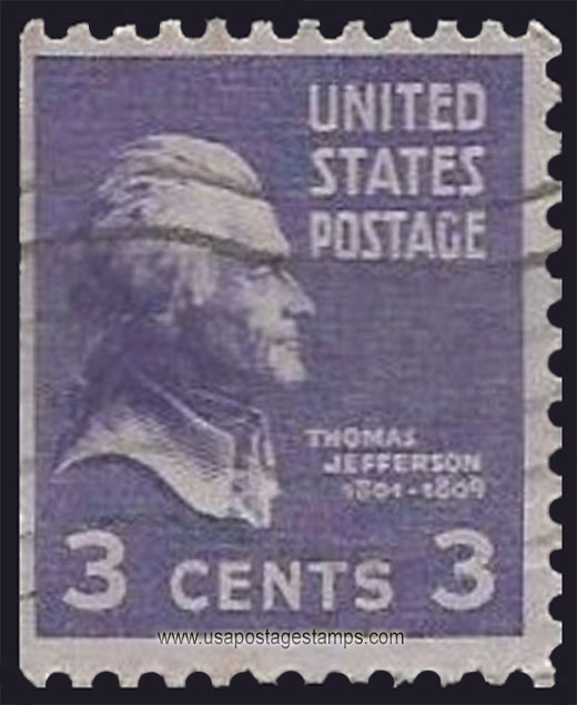 US 1939 Thomas Jefferson (1743-1826) 3c. Coil Michel 414Dl
