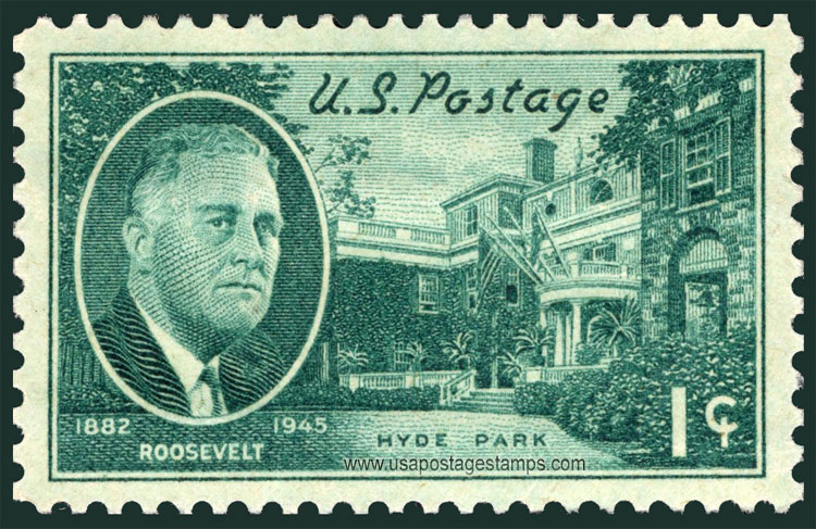 US 1945 Roosevelt and Hyde Park Residence 1c. Scott. 930