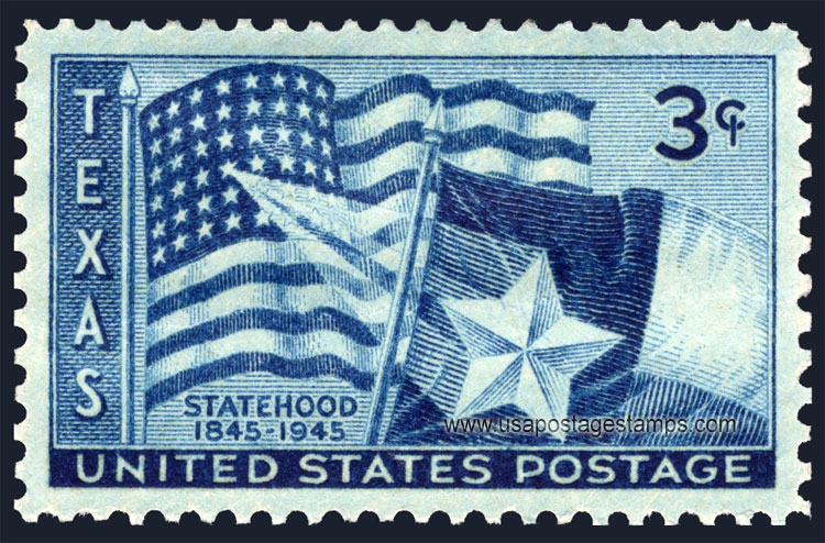 US 1945 100th Anniversary of Texas Statehood 3c. Scott. 938