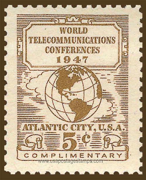 US 1947 World Telecommunications Conferences, Atlantic City 5c. Barefoot WT1a