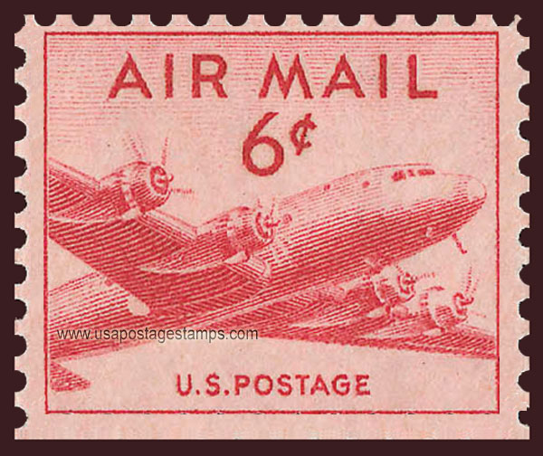 US 1949 'Airmail' DC-4 Skymaster Plane 6c. Michel 553Du