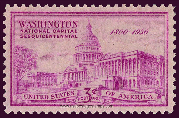 US 1950 National Capital Sesquicentennial ; Capitol 3c. Scott. 992