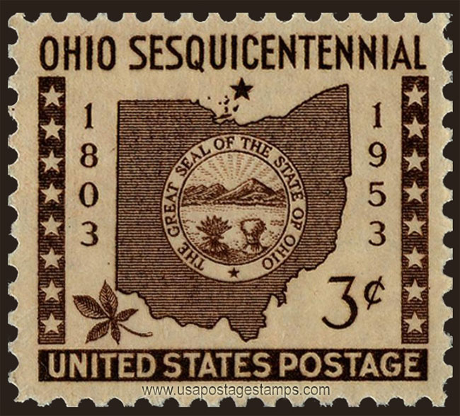 US 1953 150 Years of Ohio Statehood 3c. Scott. 1018