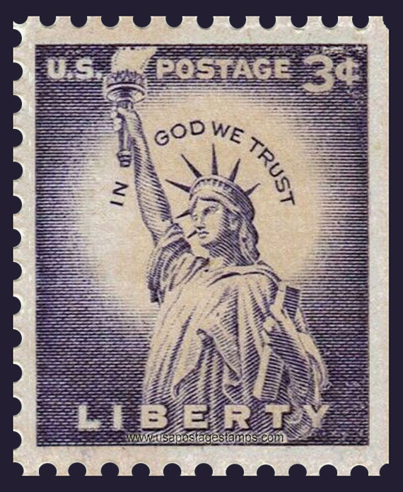 US 1954 Statue of Liberty, Liberty Island, NY City 3c. Michel 656Dr