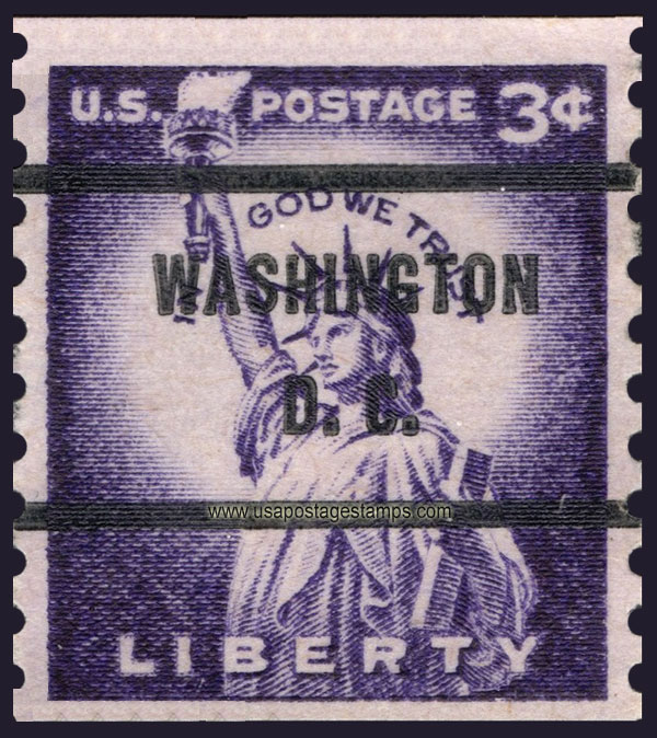 US 1954 Statue of Liberty, Liberty Island, New York City, Coil 3c. Michel PR656C