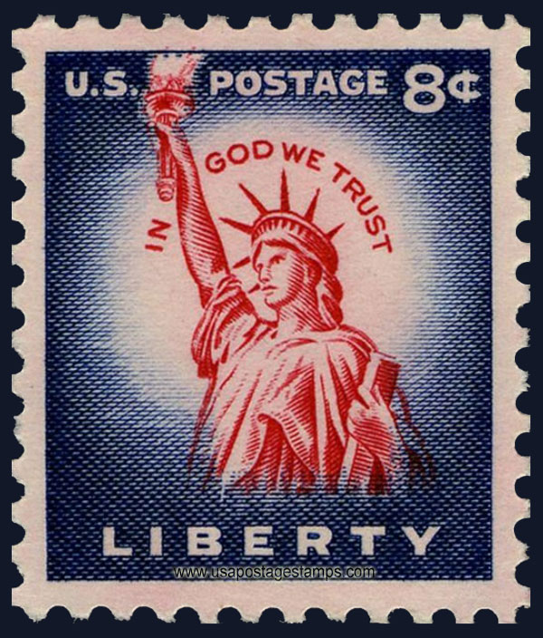 US 1954 Statue of Liberty, Liberty Island, New York City 8c. Scott. 1041