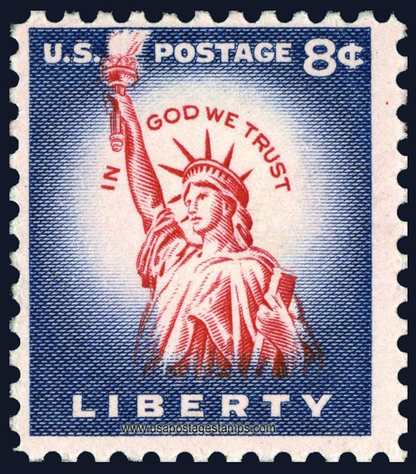 US 1954 Statue of Liberty, Liberty Island, New York City 8c. Scott. 1041B