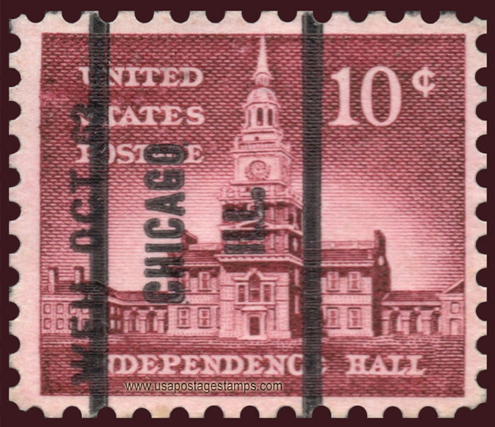 US 1956 Independence Hall (1753), Philadelphia 10c. Michel PR665A