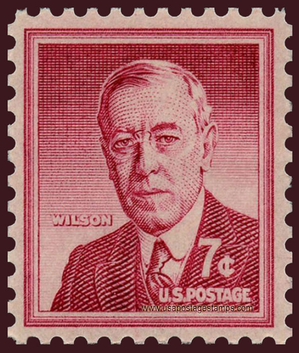 US 1956 Thomas Woodrow Wilson (1856-1924) 7c. Scott. 1040