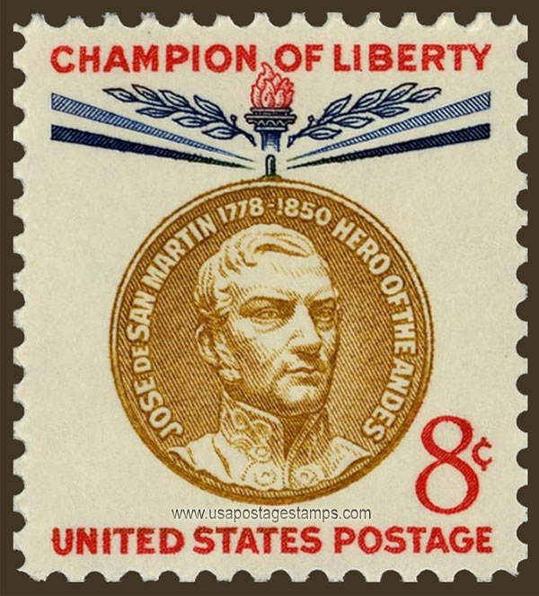 US 1959 José de San Martín ; Champion of Liberty 8c. Scott. 1126