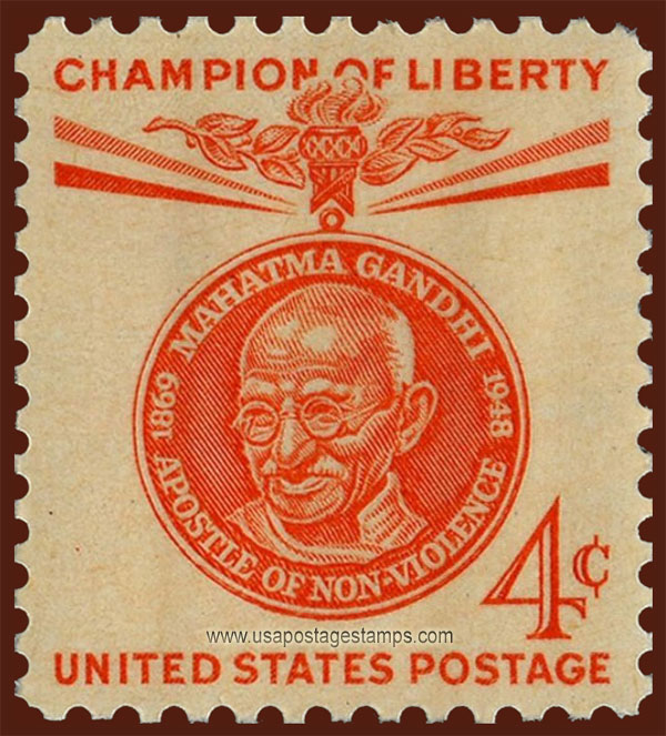 US 1961 Mahatma Gandhi ; Champion of Liberty 4c. Scott. 1174