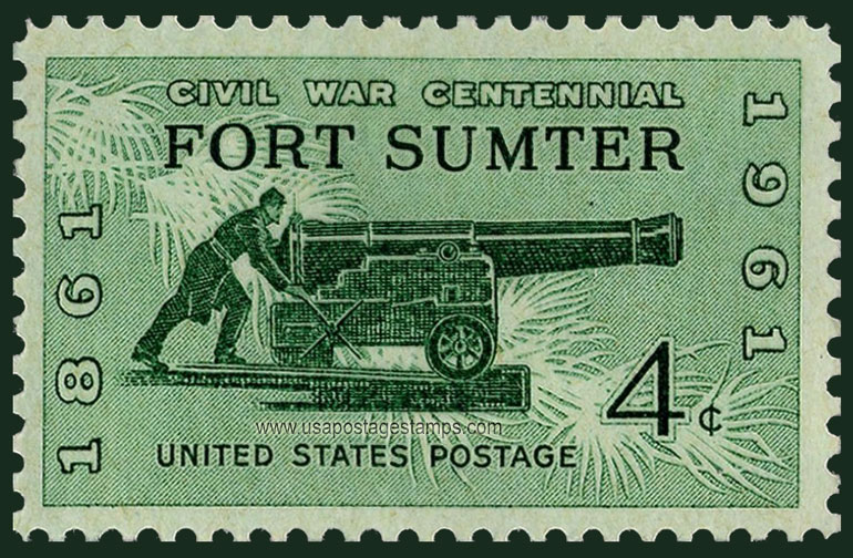 US 1961 Civil War Centennial ; Fort Sumter 4c. Scott. 1178