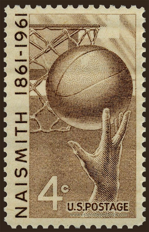 US 1961 100th Birth Anniv. of James Naismith, Basketball Inventor 4c. Scott. 1189
