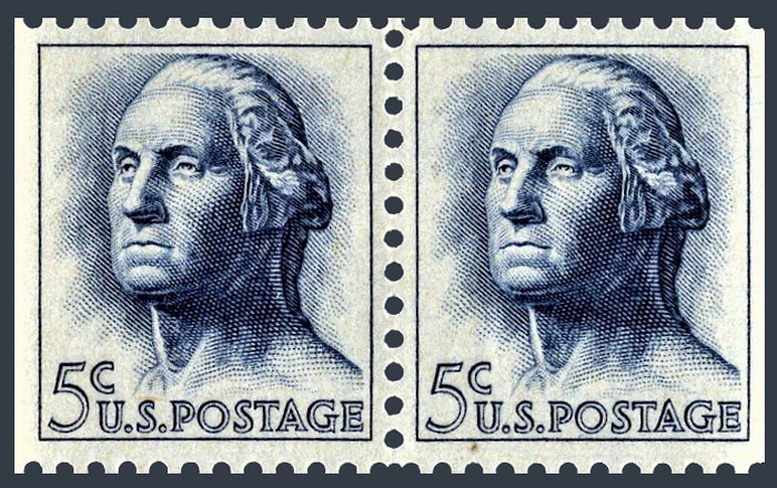 US 1962 George Washington (1732-1799) 5c.x2 Michel 817xDl/Dr