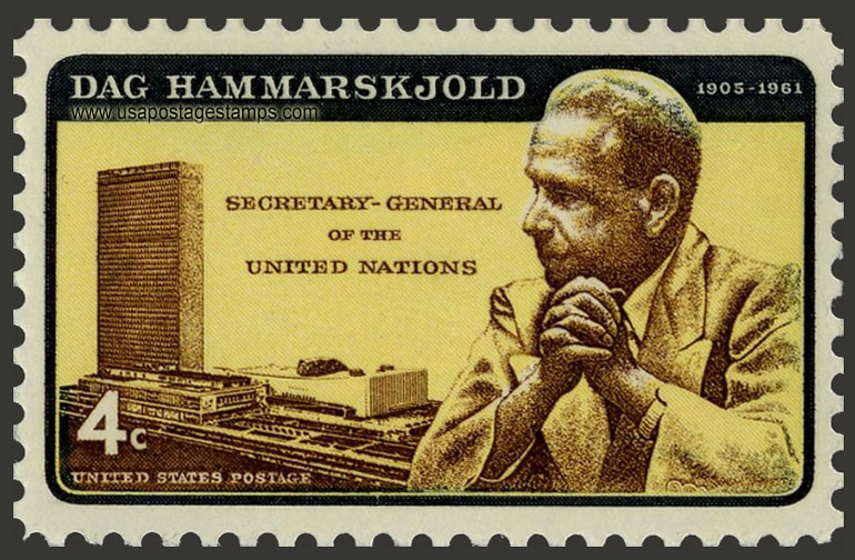 US 1962 Dag Hammarskjold, UN Secretary-General 4c. Scott. 1203
