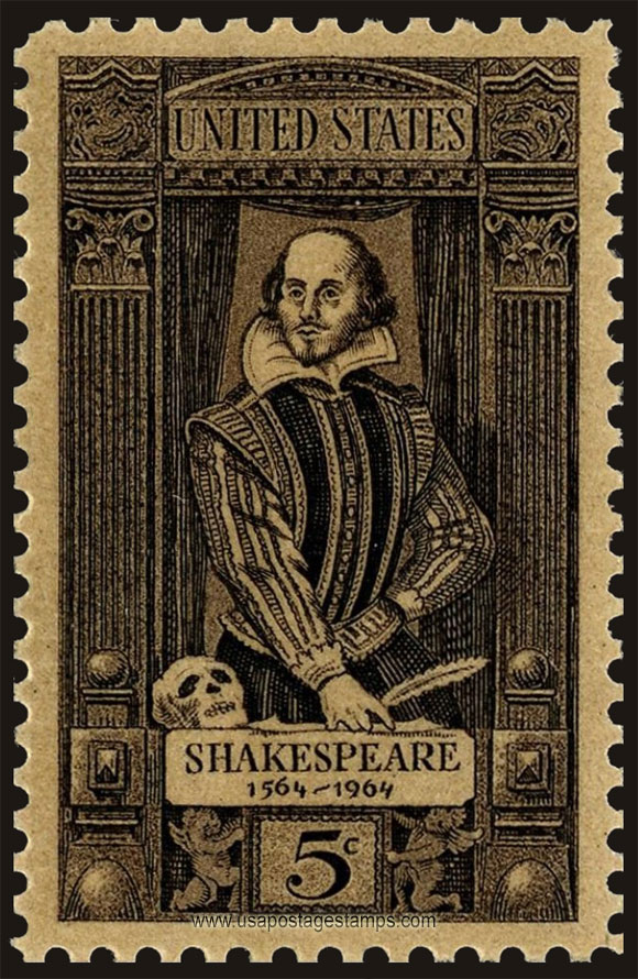 US 1964 Poet William Shakespeare 5c. Scott. 1250