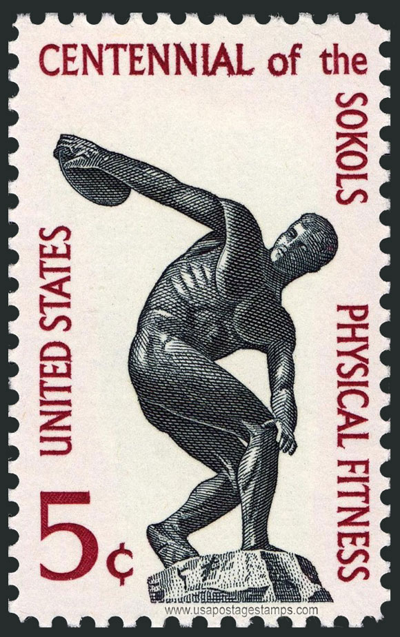 US 1965 Physical Fitness, Centennial of the Sokols 5c. Scott. 1262