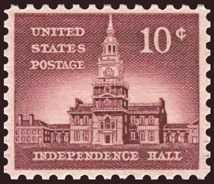 US 1966 Independence Hall, Philadelphia 10c. Scott. 1044d