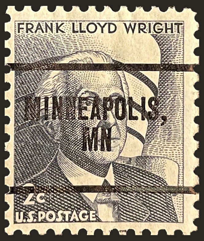 US 1966 Architect Frank Lloyd Wright 2c. Scott. 1280b