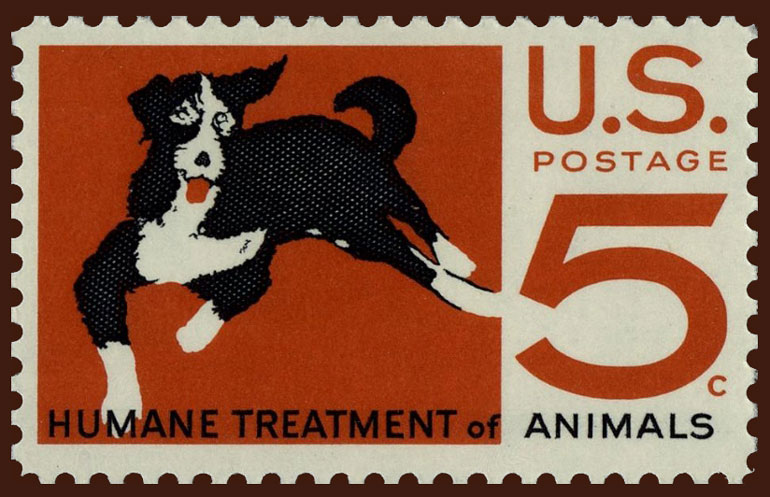 US 1966 Humane Treatment of Animals ; Dog 5c. Scott. 1307