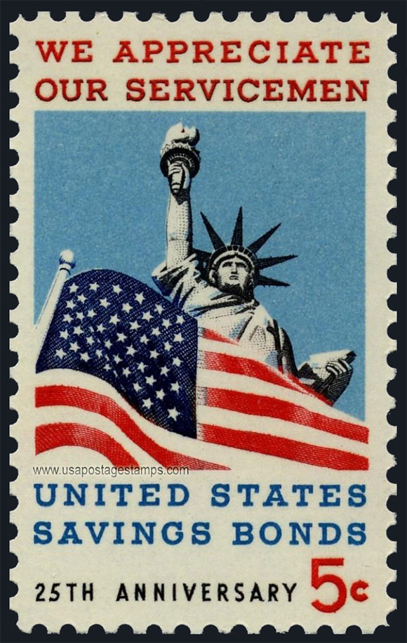 US 1966 We Appreciate Our Servicemen, U.S. Savings Bonds 5c. Scott. 1320